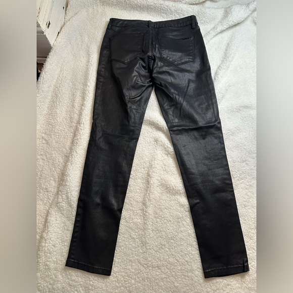 LRL Ralph Lauren Jeans Women 8 Black Modern Skinny Pants Wax Coated Leather-like - Picture 7 of 8
